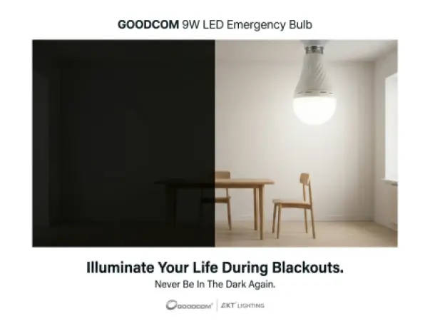 Ampoule LED d'Urgence GOODCOM 9W E27 – 750 Lumens Rechargeable