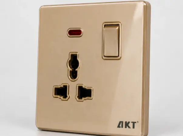 AKT Prise Interrupteur Multifonction avec Néon – Or